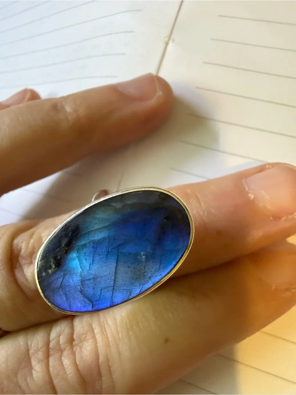Labradorite sterling silver artisan ring